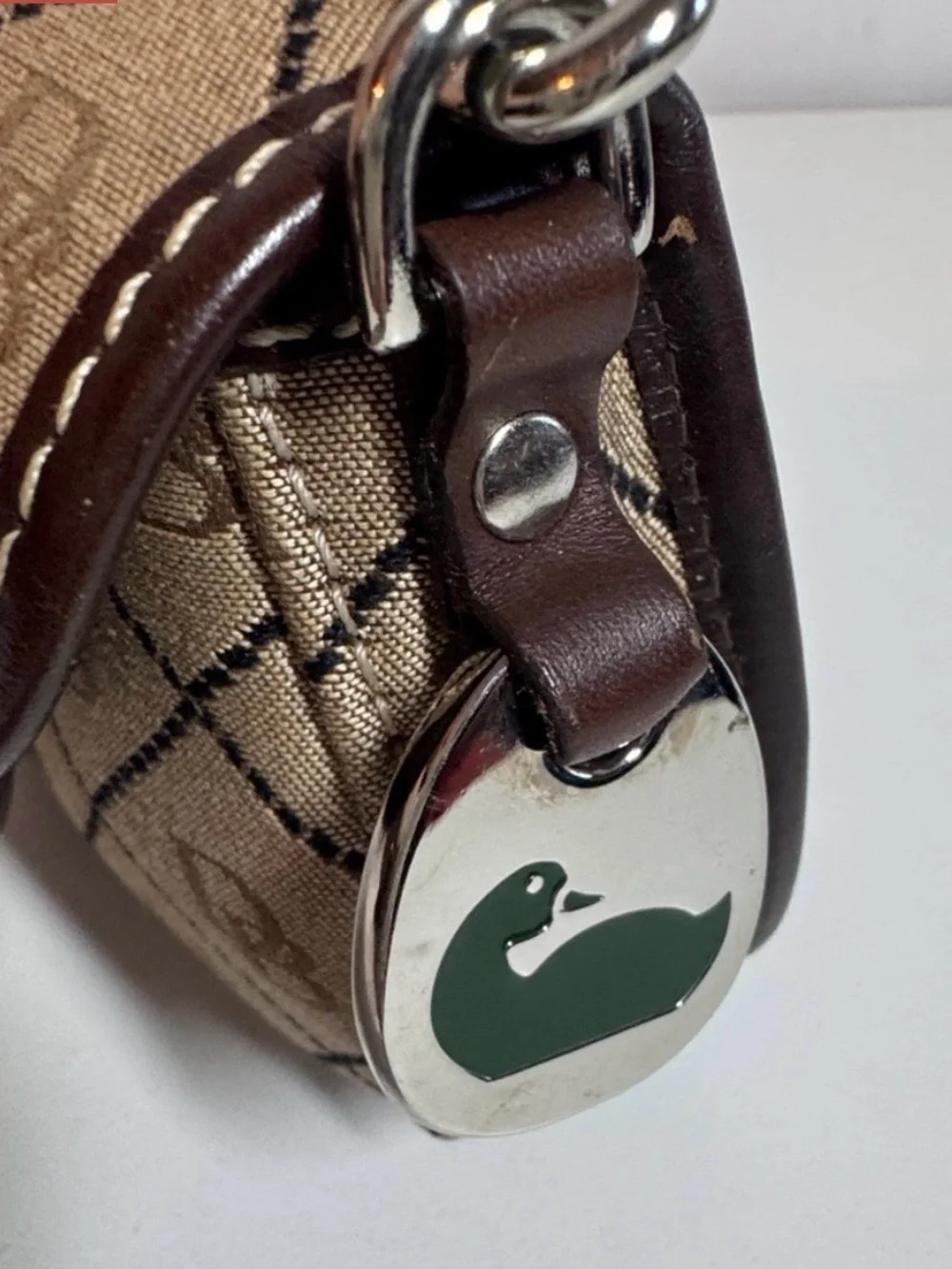 *15% OFF-1 DAY ONLY !* VINTAGE! Dooney & Bourke Monogram Wristlet Duck Charm